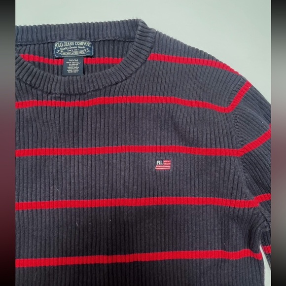 VINTAGE POLO JEANS STRIPPED KNIT SWEATER - Picture 2 of 3